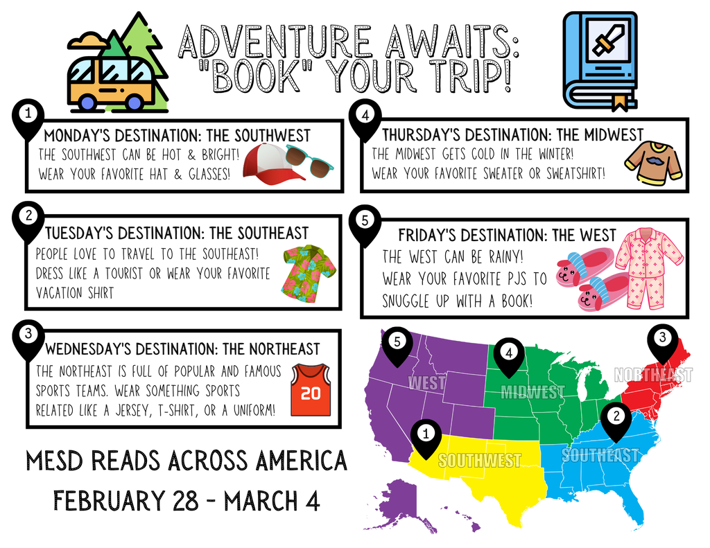 Itinerary for Read Across America Week 