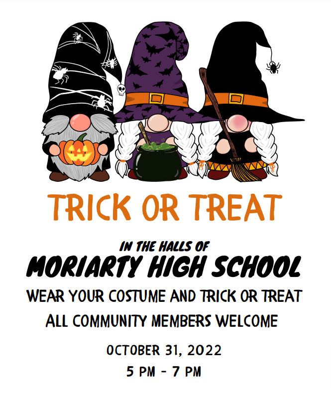 Gnome Poster for trick-or-treating at MHS